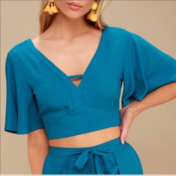 Jack by BB Dakota Tops - Jack by BB Dakota Kiana Flutter Sleeve Crop TOP XS